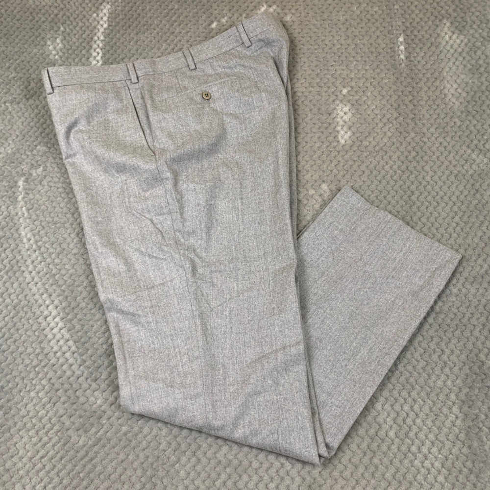 Ermenegildo Zegna Dress Pants Mens 40R Gray Wool Flat Front Made Italy